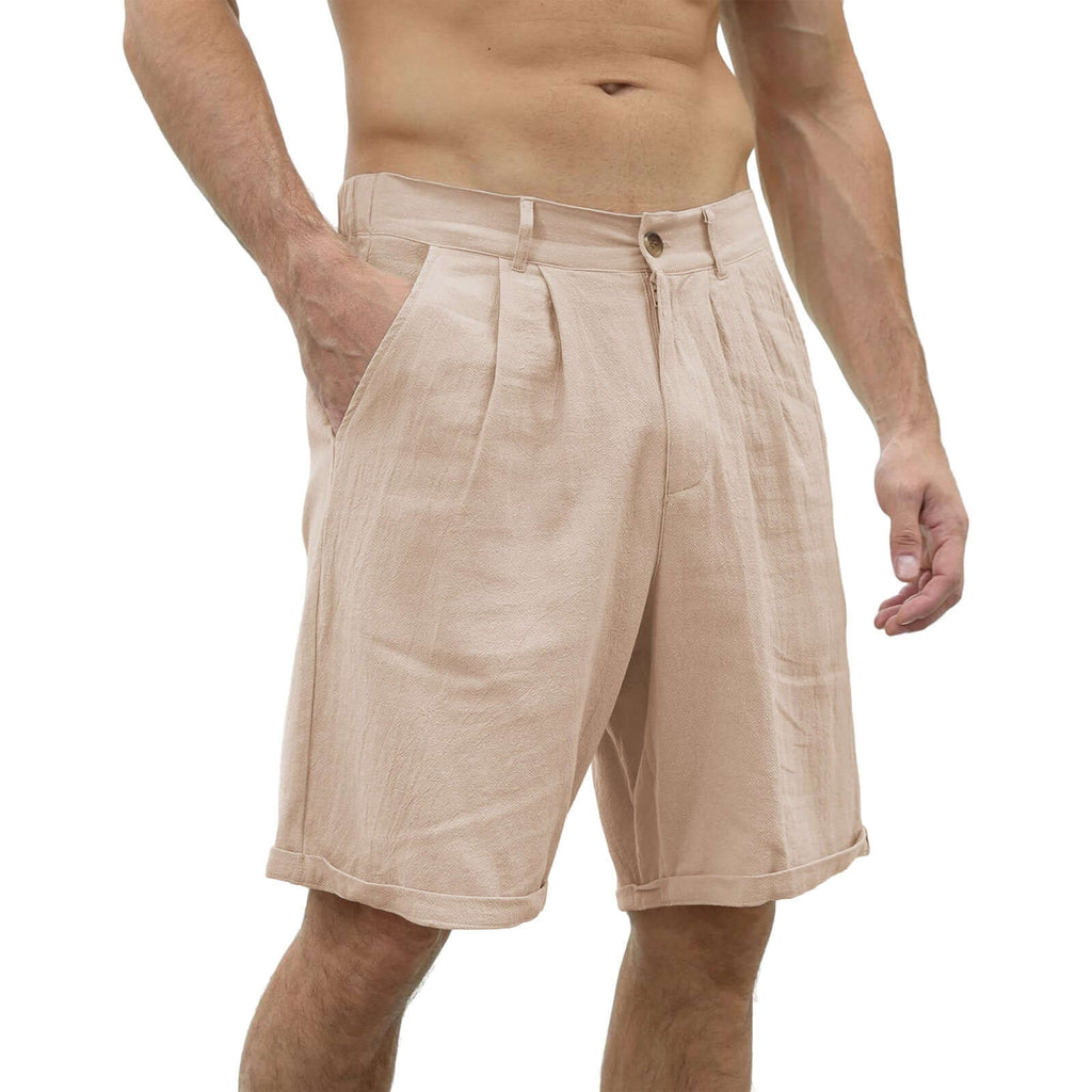 Dimitri - Linen summer shorts for men-DESTINY
