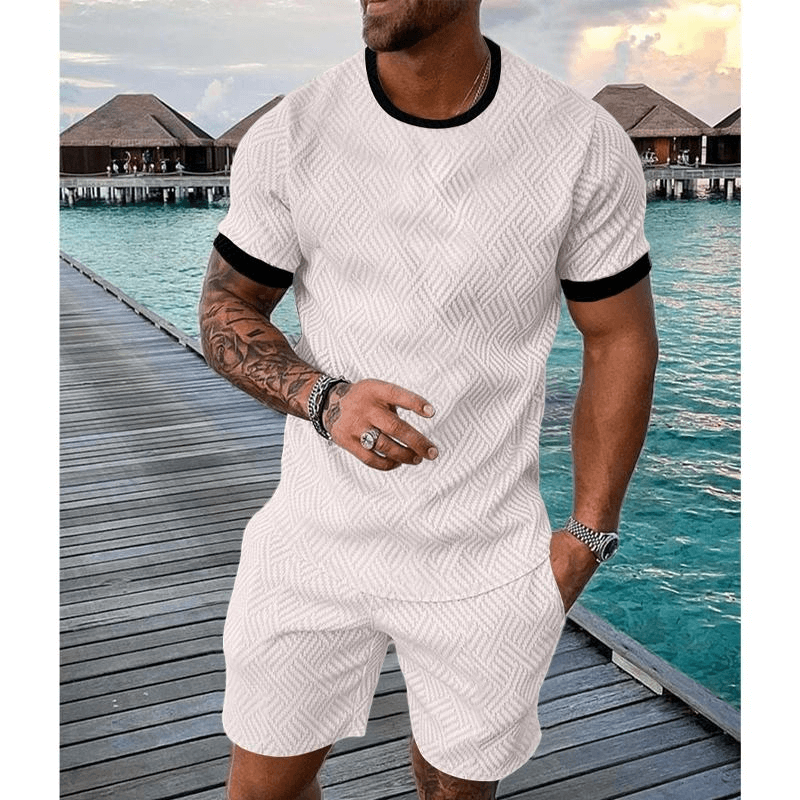Men's Round Neck Short Sleeve Casual Sports Set 63438735L-DESTINY