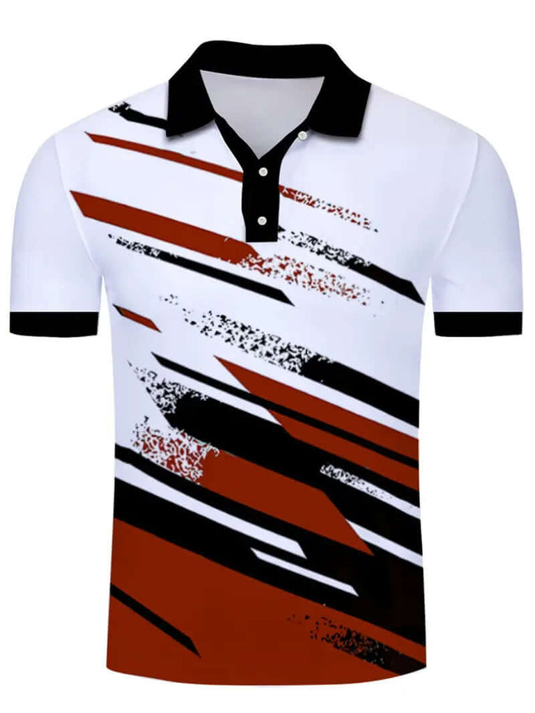 Calvin - casual stripe print short sleeve t shirt-DESTINY