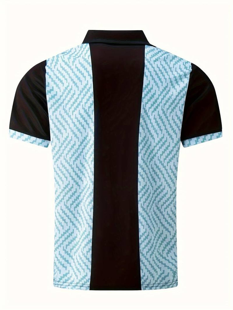 Liam quarter zip color blocked golf shirt-DESTINY