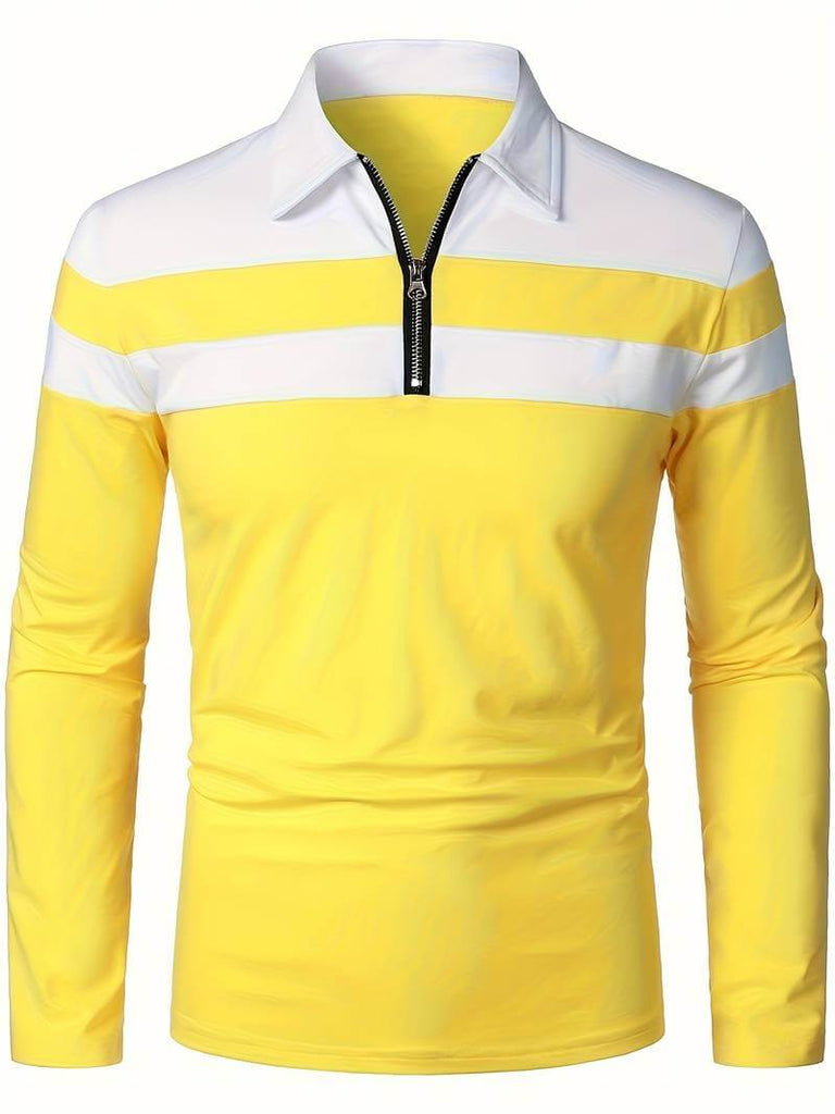 Ethan long sleeve zip polo shirt-DESTINY