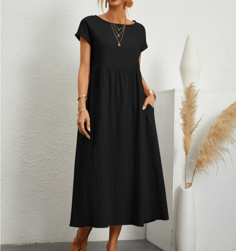 Solena - Casual, loose summer dress with pockets-DESTINY