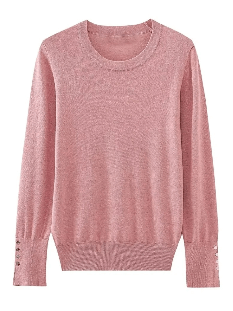 Fashionable Women's Sweater With Button Detail-DESTINY