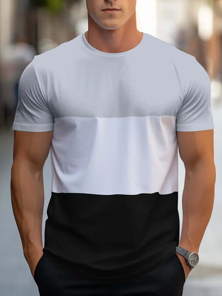 Michael – trendy color block t-shirt for summer-DESTINY