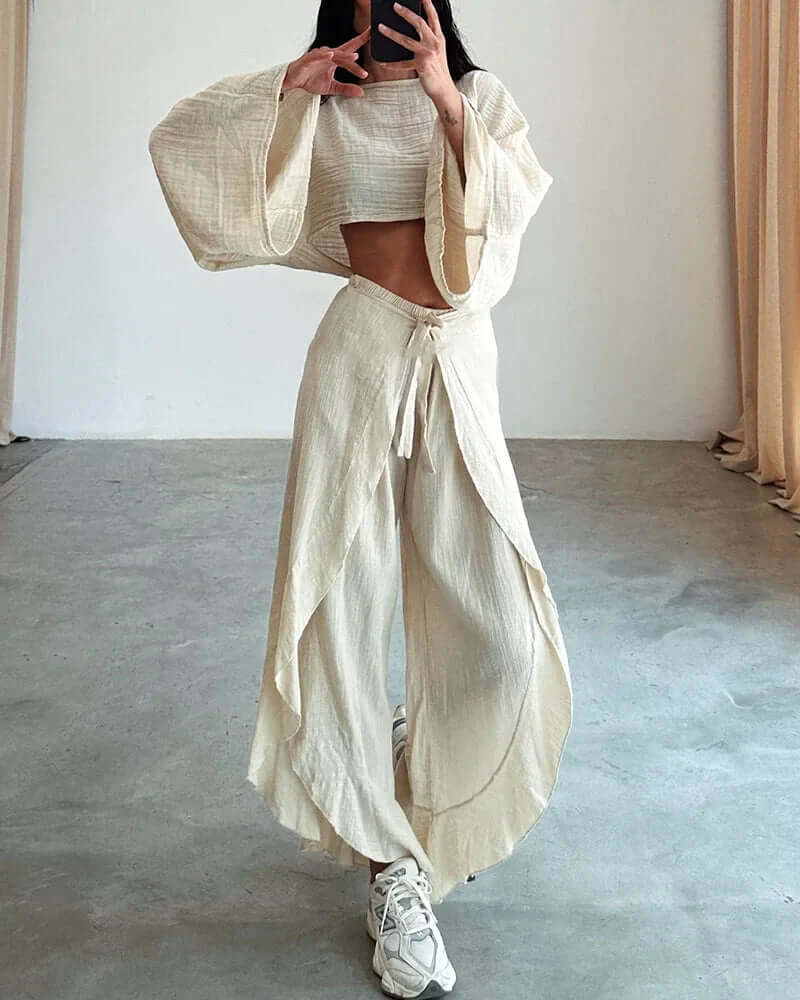 Elzira | Comfy two-piece set with split tie-DESTINY