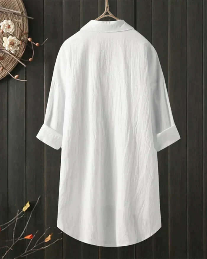 Adora™ - Simple long-sleeved blouse with loose fit-DESTINY