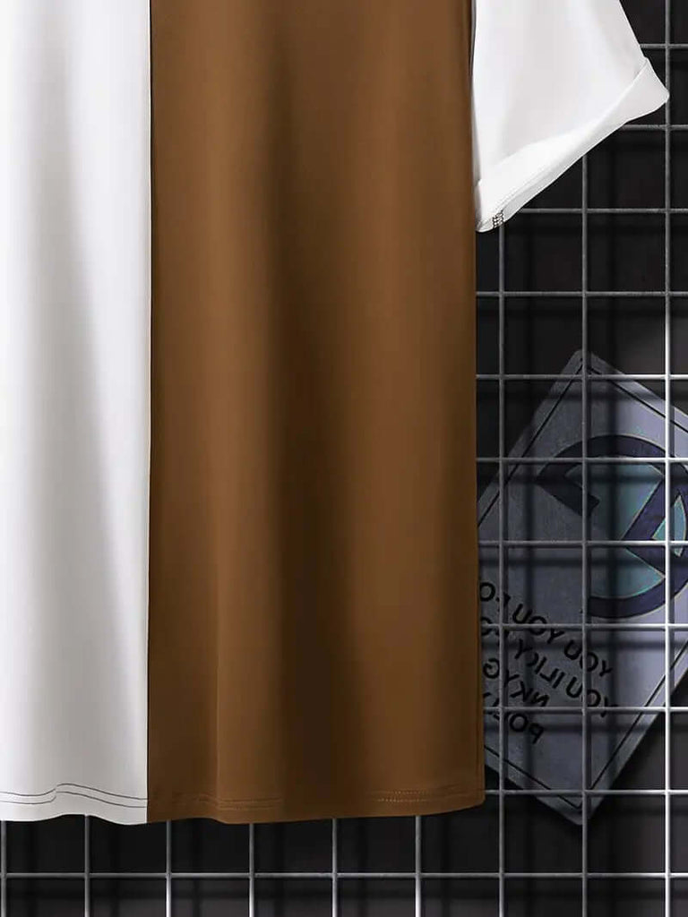 Robert – stylish color block t-shirt with short sleeves and a crew neck-DESTINY