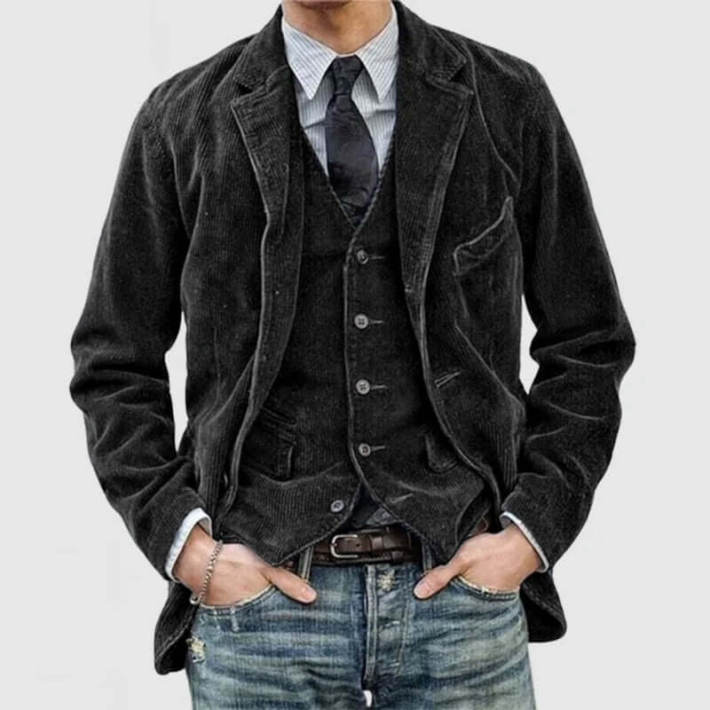 SHERLOCK - MEN'S VINTAGE CORDUROY LAPEL JACKET-DESTINY