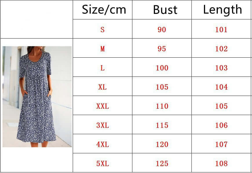 Acewonders™ Women's Floral Mid-Length Dress with Short Sleeves-DESTINY