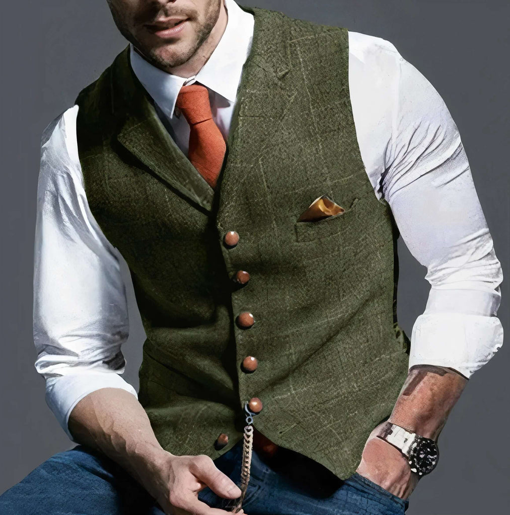 Elegant slightly checked waistcoat - Alexander-DESTINY