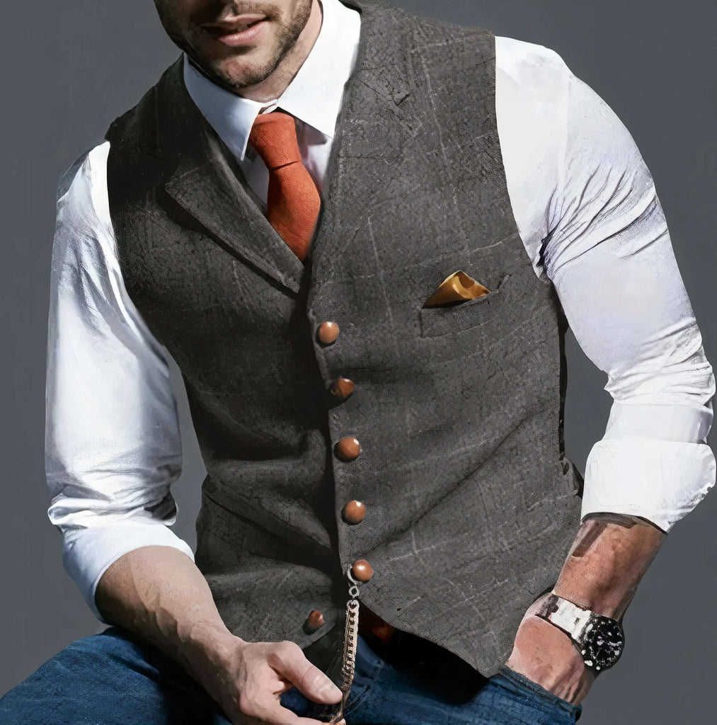 Elegant slightly checked waistcoat - Alexander-DESTINY