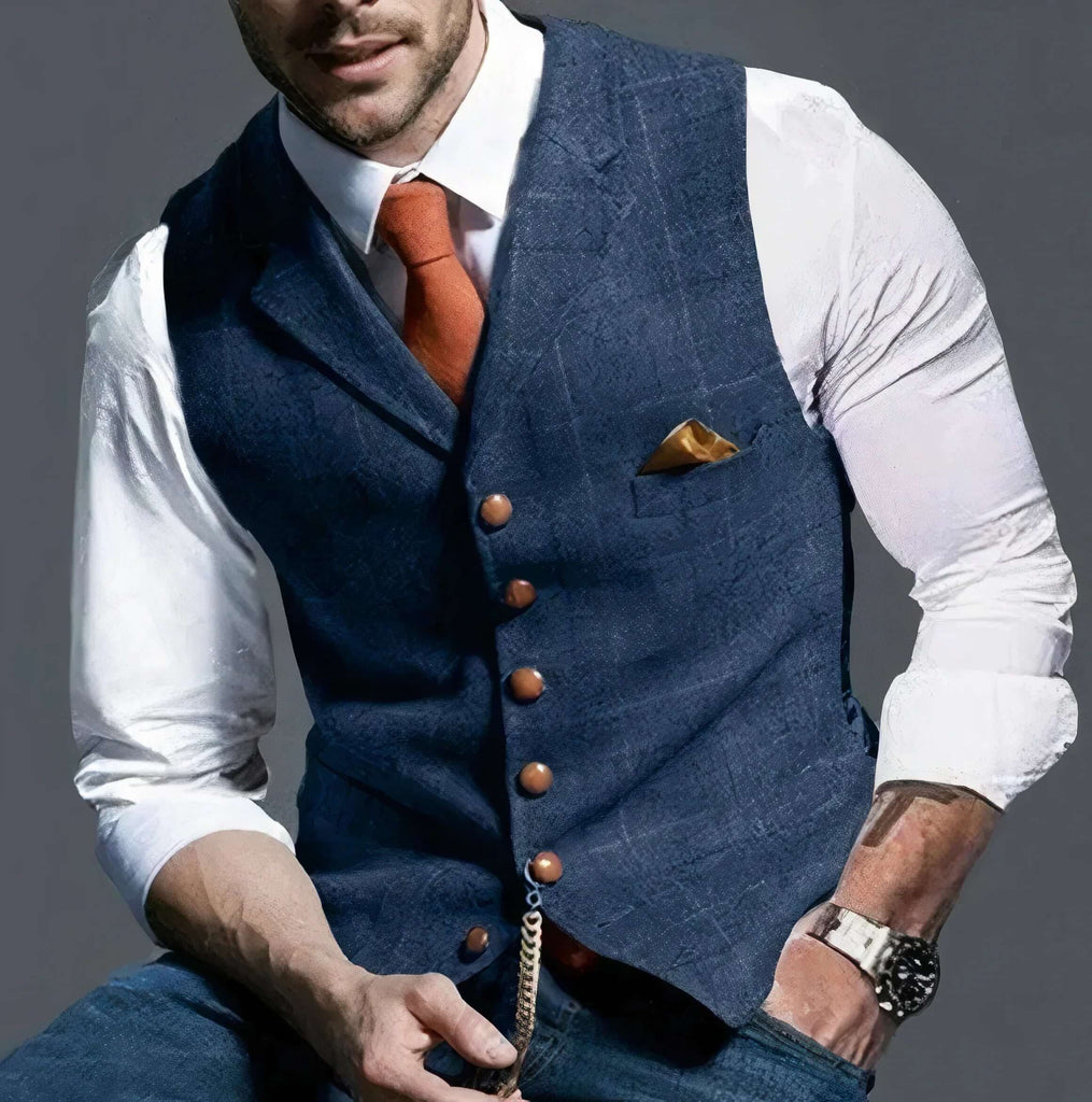 Elegant slightly checked waistcoat - Alexander-DESTINY