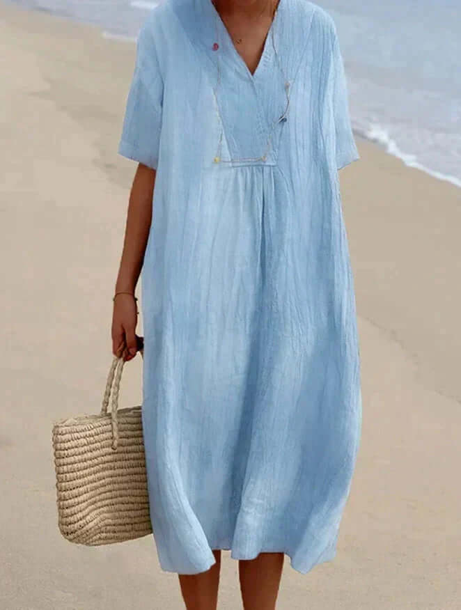 Zanda's - summer dress made of cotton and linen-DESTINY