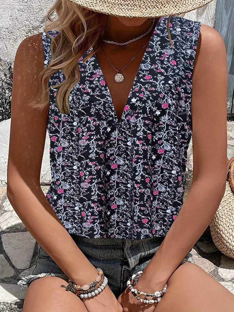 Addison - floral print tank top for summer-DESTINY