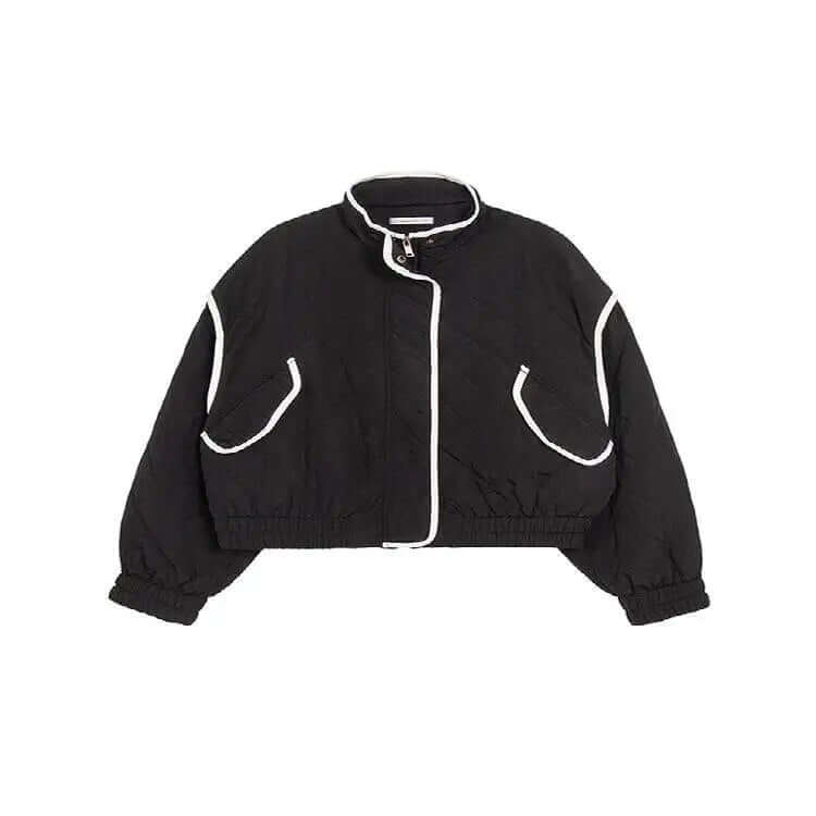 Stylish black quilted women's coat-DESTINY