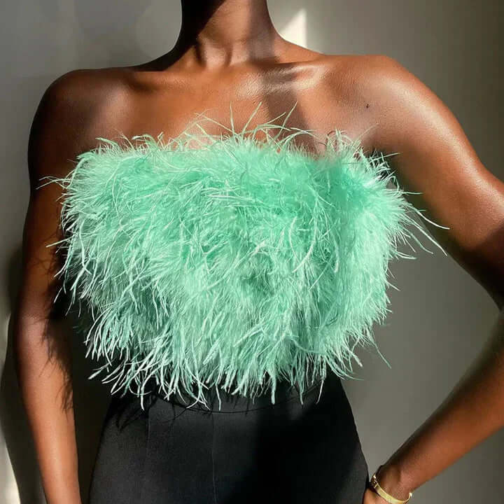 Quinn - feather bandeau top-DESTINY