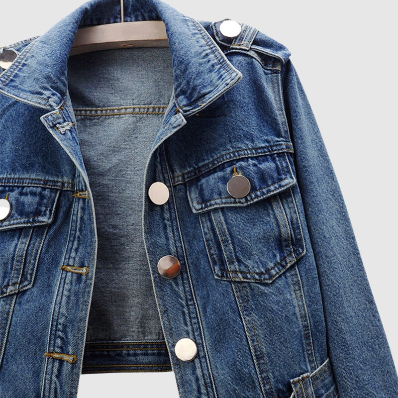 Stylish cropped denim jacket-DESTINY
