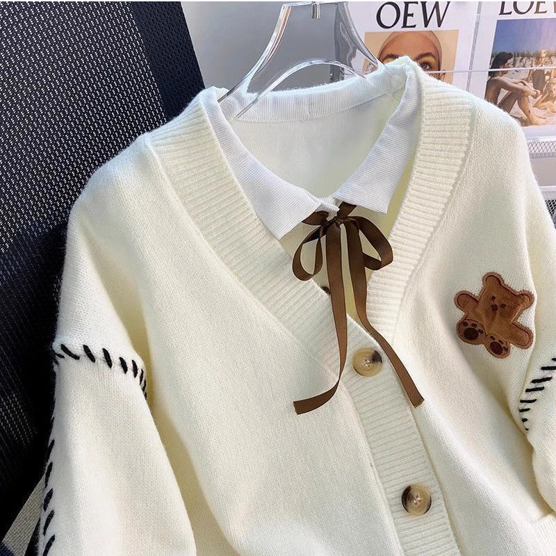 Chic cardigan with contrasting details-DESTINY