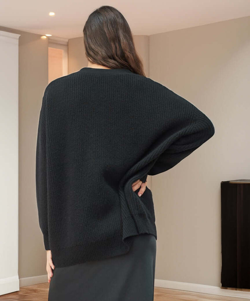 Cashmere-like cocoon cardigan-DESTINY