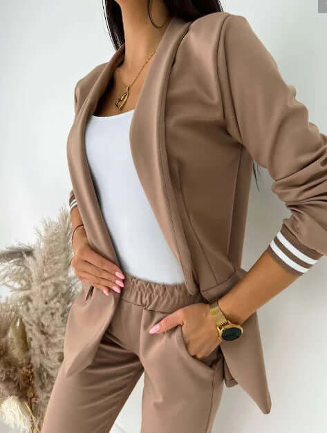 Spring Double Breasted Blazer Pantsuit-DESTINY