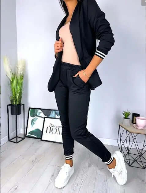 Spring Double Breasted Blazer Pantsuit-DESTINY