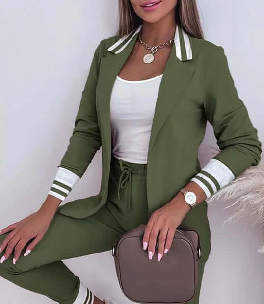 Spring Double Breasted Blazer Pantsuit-DESTINY