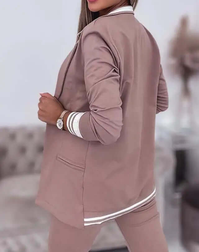 Spring Double Breasted Blazer Pantsuit-DESTINY