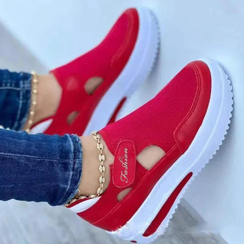 Breathable Platform Sneakers For Women in Solid Colours-DESTINY