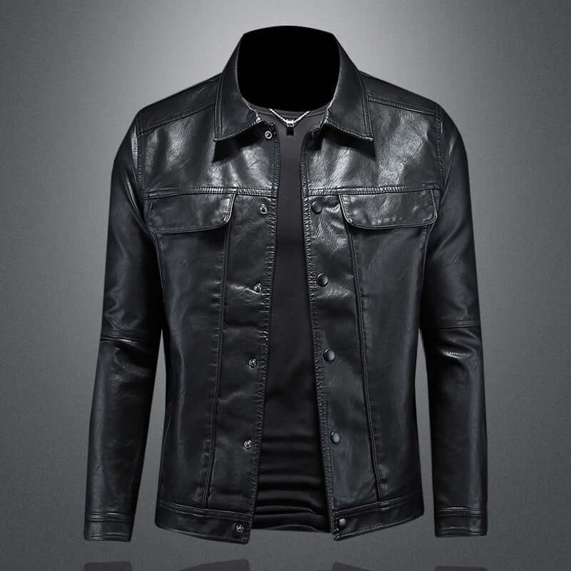 Houston - Leather biker jacket-DESTINY