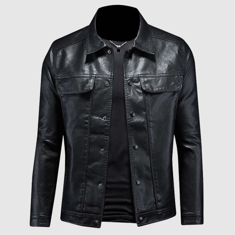 Houston - Leather biker jacket-DESTINY