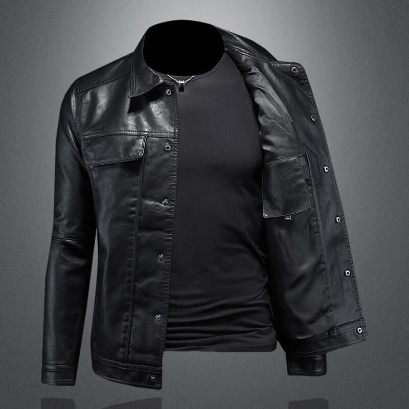 Houston - Leather biker jacket-DESTINY