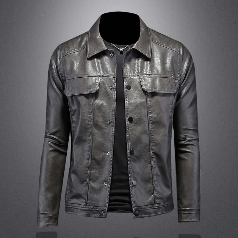 Houston - Leather biker jacket-DESTINY