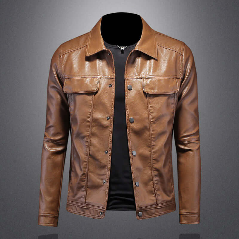 Houston - Leather biker jacket-DESTINY