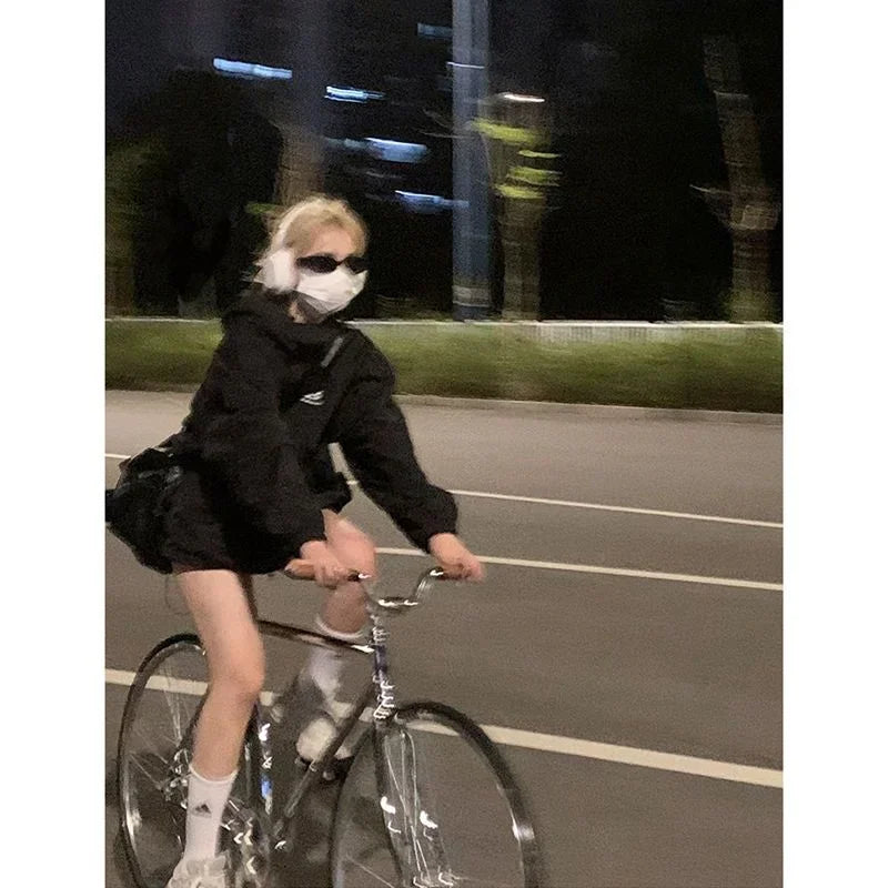 Ladies waterproof hooded zip windbreaker coat-DESTINY