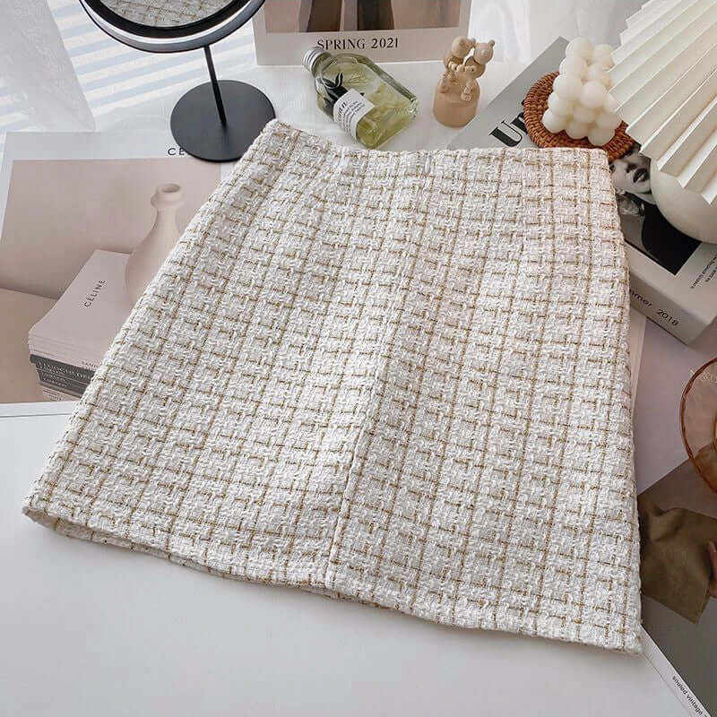 Scottish tweed mini skirt-DESTINY