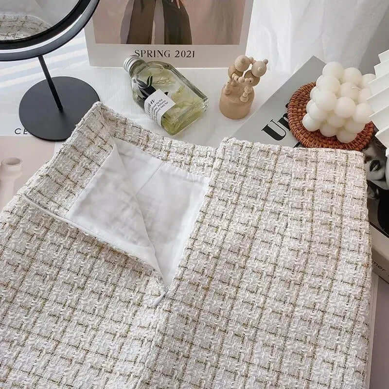 Scottish tweed mini skirt-DESTINY