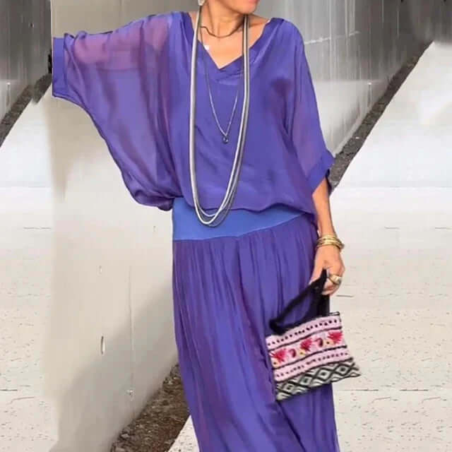 Siva - Stylish two-piece chiffon set for women-DESTINY