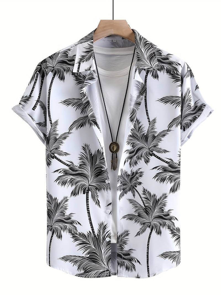 Ethan - coconut tree print hawaiian shirt-DESTINY