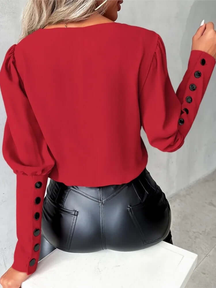 Modern Casual V Neck Top-DESTINY