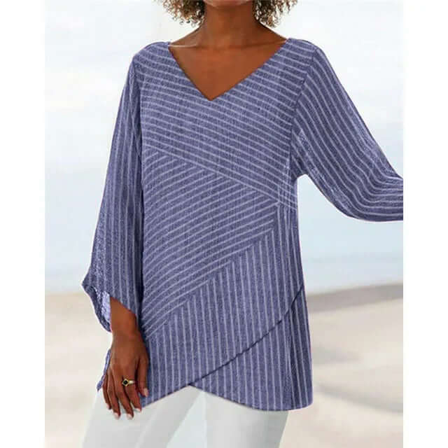 Roswitha - Ladies' striped long-sleeved shirt-DESTINY