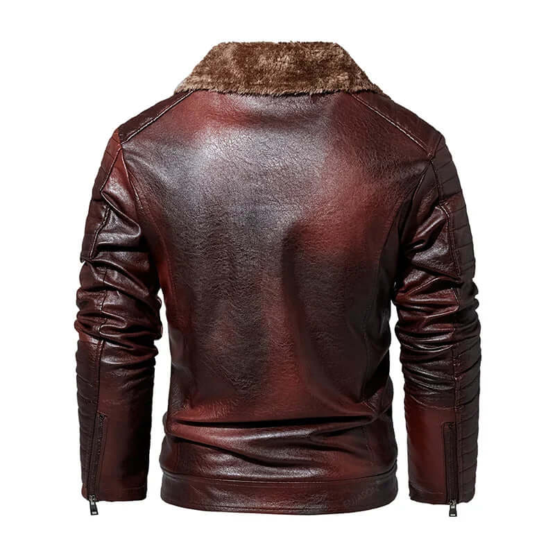 Leather Jacket Men with Fleece-DESTINY