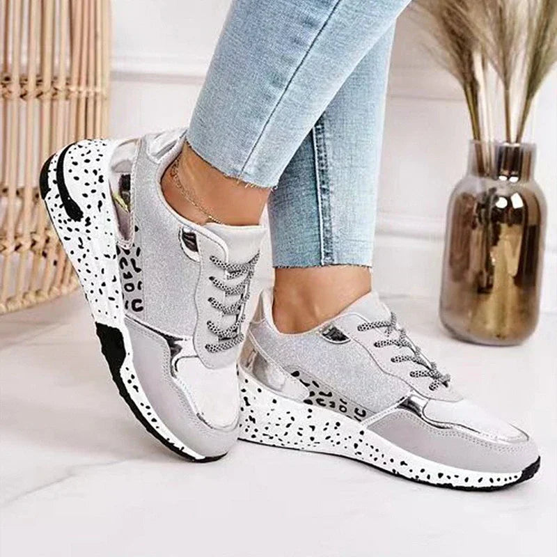 Lace-up shoes with leopard print-DESTINY