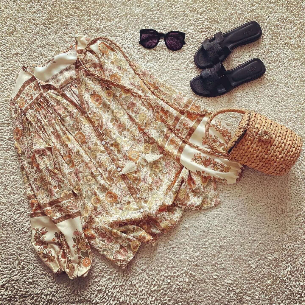 Steffi - Bohemian blouse with tassel details-DESTINY