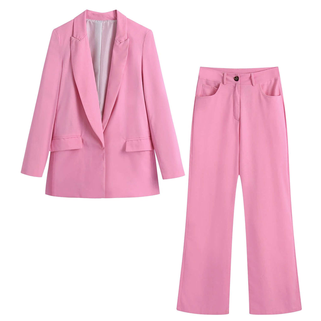 Elegant one-button blazer with trousers-DESTINY