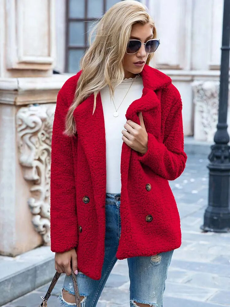 Thick warm plush coat - Perfect for chilly days - Perfect for chilly days-DESTINY