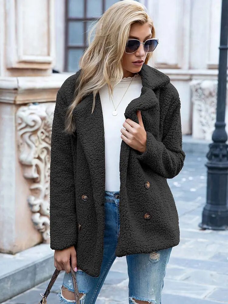 Thick warm plush coat - Perfect for chilly days - Perfect for chilly days-DESTINY