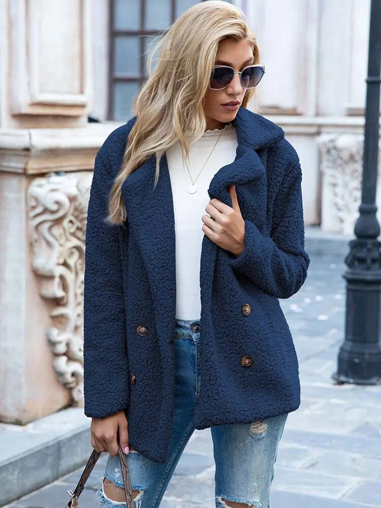 Thick warm plush coat - Perfect for chilly days - Perfect for chilly days-DESTINY