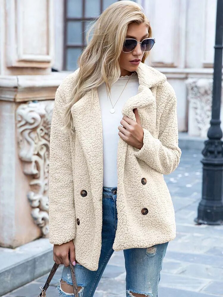 Thick warm plush coat - Perfect for chilly days - Perfect for chilly days-DESTINY