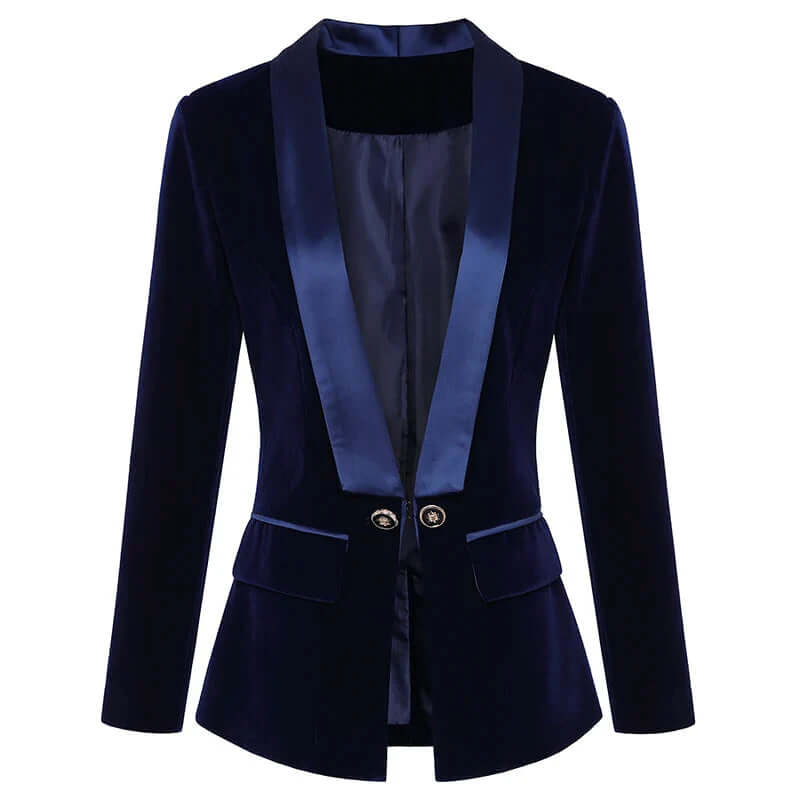 Isabelle - Velvet tuxedo blazer with satin lapels-DESTINY
