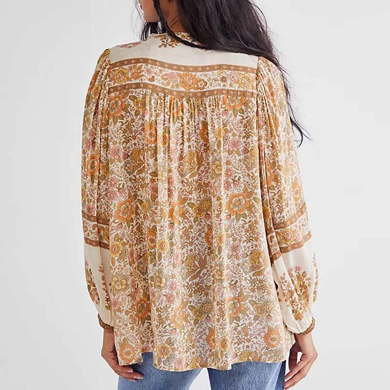 Steffi - Bohemian blouse with tassel details-DESTINY